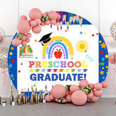 Lofaris Colorful Paint Pen Preschool Graduate Round Backdrop